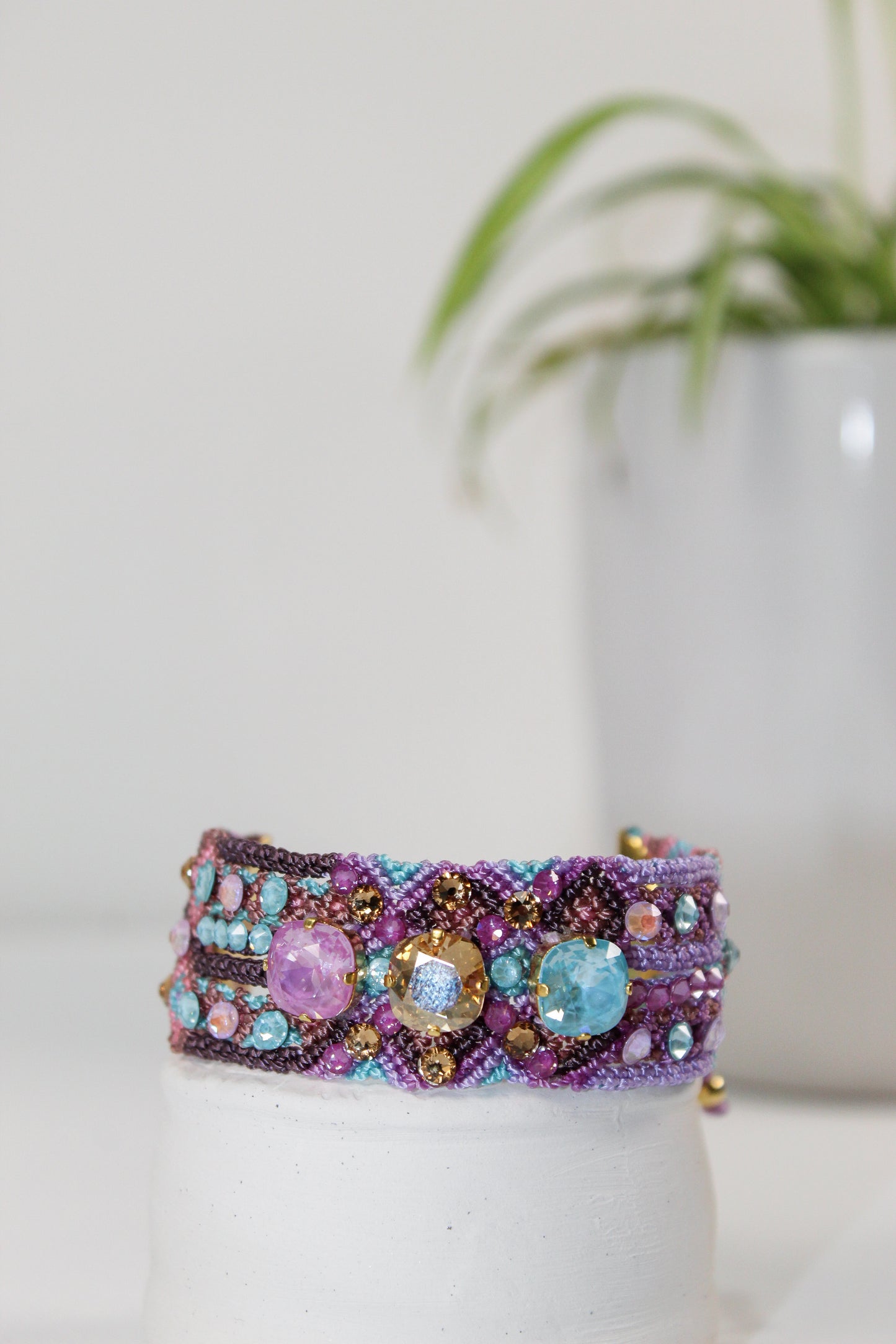 Handmade Bracelet with Swarovski Crystals -Fancy